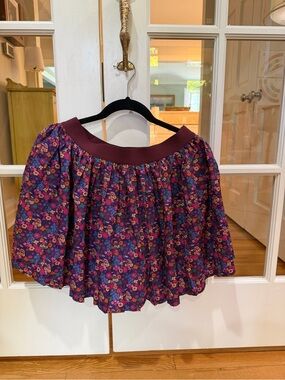 SSYS Women's Floral Gathered Skirt w/ built in shorts in Plum